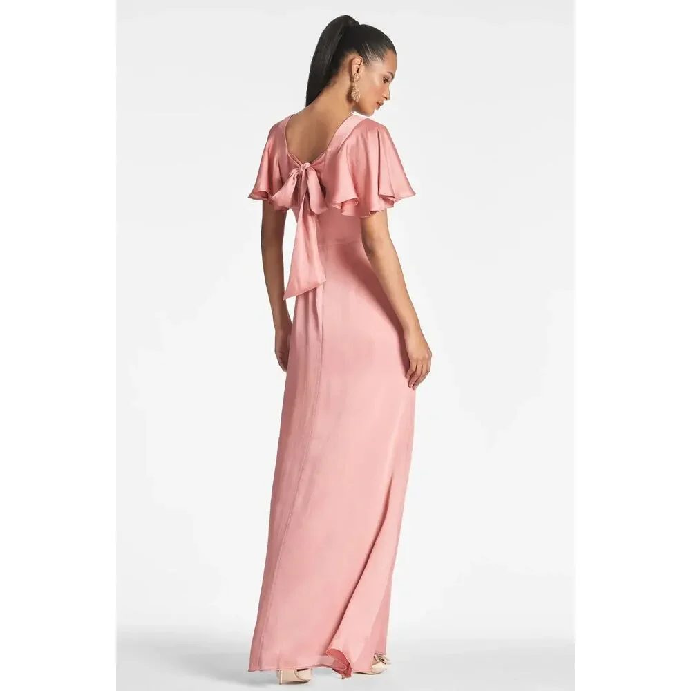 Sachin & Babi NWT- CORAL AURORA FLORAL A-LINE GOWN -ROUGE - Sz:6 Ret $398. - Picture 3 of 4